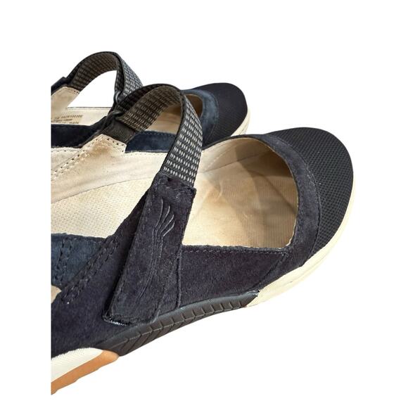 Dansko Shoes Size 39 US 8 Mary Jane Black Suede Canvas Flats Sneakers Comfort - Picture 6 of 11